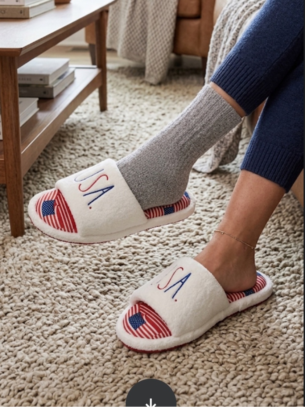 Rae Dunn USA slippers/slides women’s size 7-8 NWT